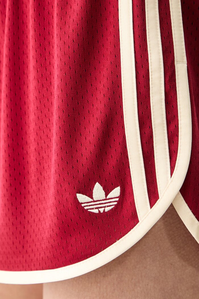 adidas Originals къс панталон тип анцуг дамски червен с висока талия KS9858