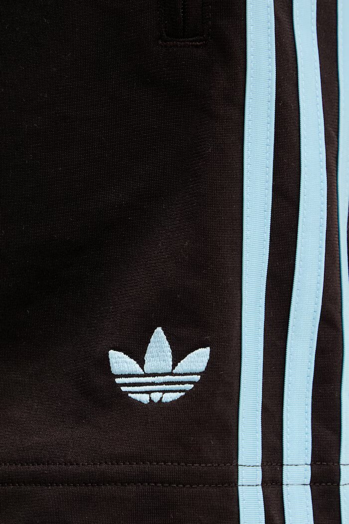 adidas Originals къс панталон тип анцуг дамски кафяв с висока талия KQ6521