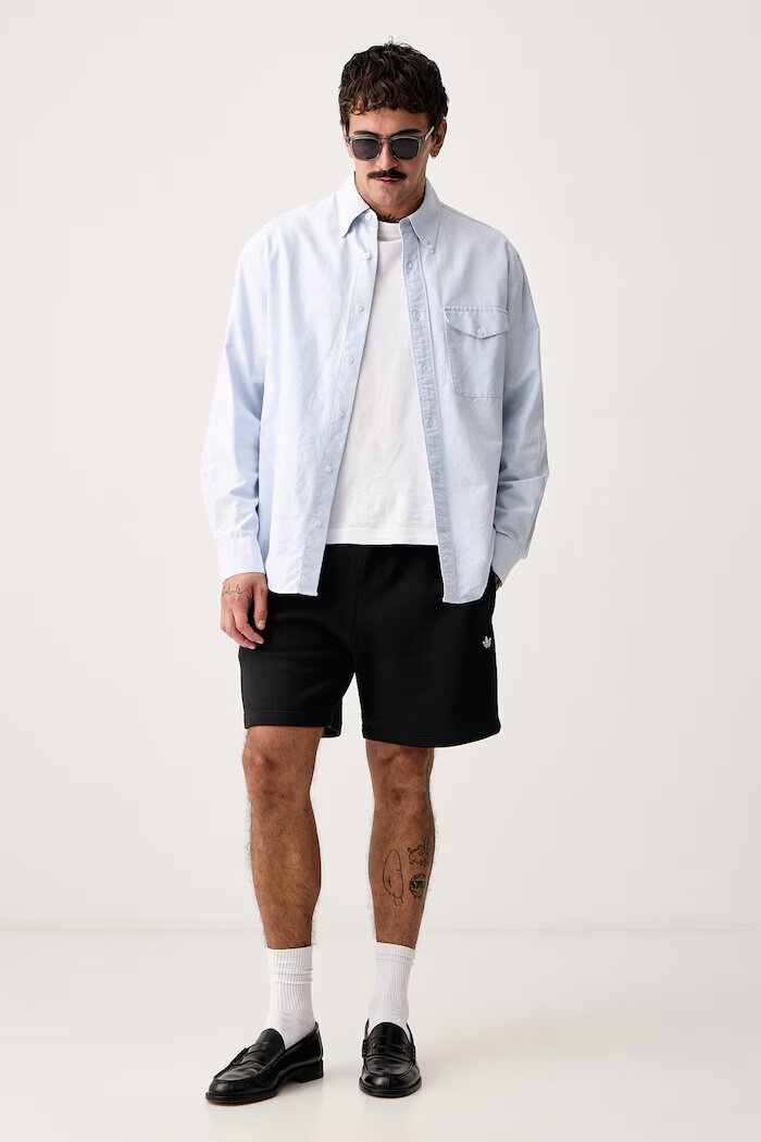 adidas Originals къс панталон тип анцуг мъжки с памук Essentials черен със стандартна талия KS8940