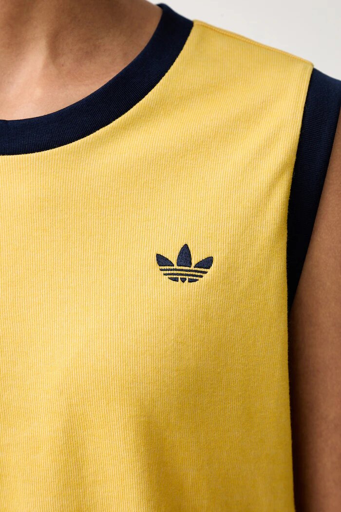 adidas Originals къс топ дамски с памук Heather жълт KS9955