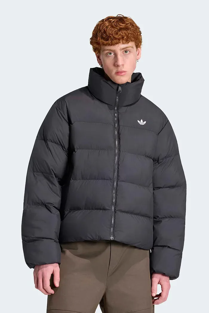 adidas Originals късо мъжко яке Stand Collar Regen черно KR7190