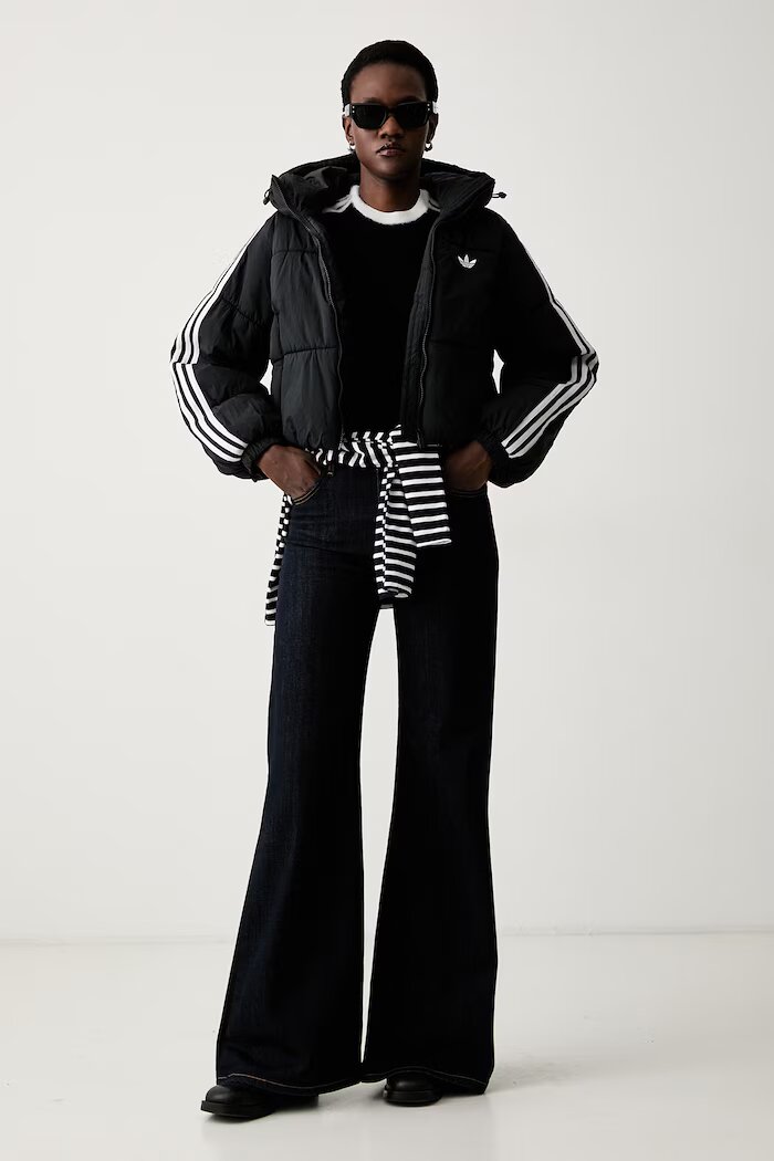 adidas Originals късо яке дамско Adicolor черно KG6673