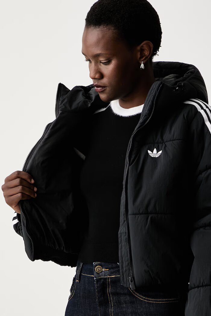 adidas Originals късо яке дамско Adicolor черно KG6673