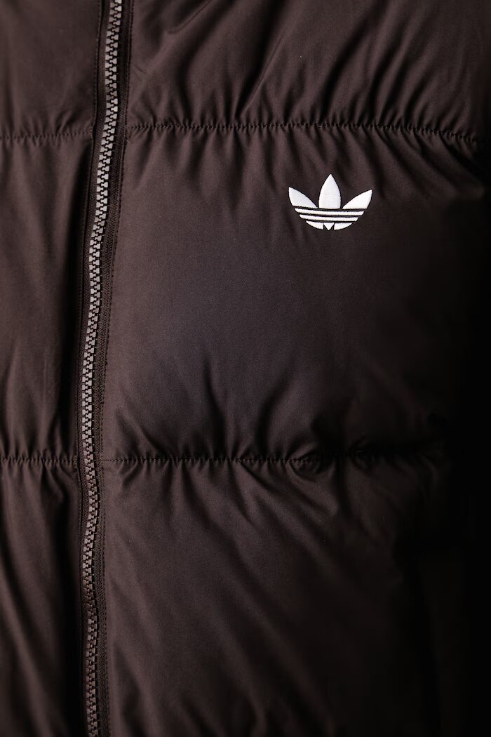 adidas Originals късо яке дамско Hooded Padded кафяво KR9559