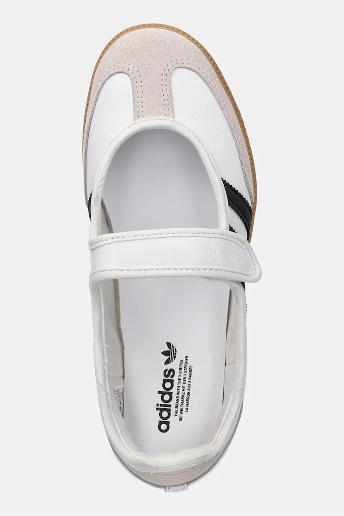 adidas Originals Кожени балеринки Samba Jane в бяло JR1402