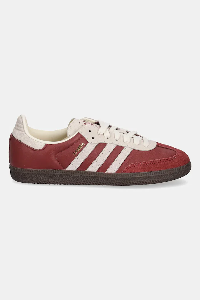adidas Originals Кожени маратонки Samba OG в бордо JI3216