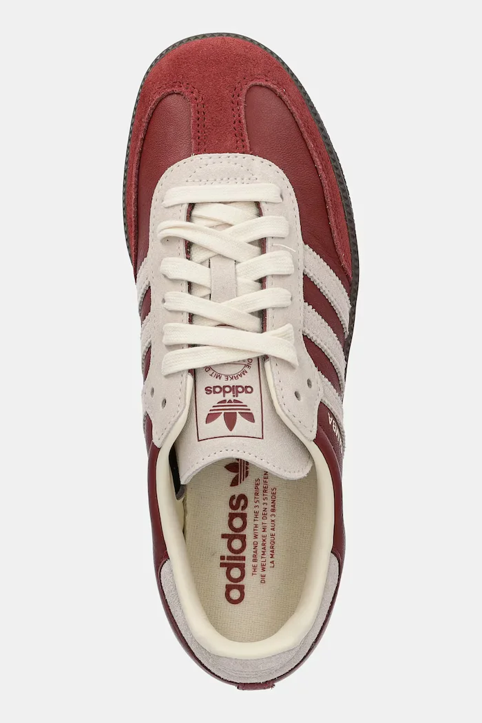 adidas Originals Кожени маратонки Samba OG в бордо JI3216