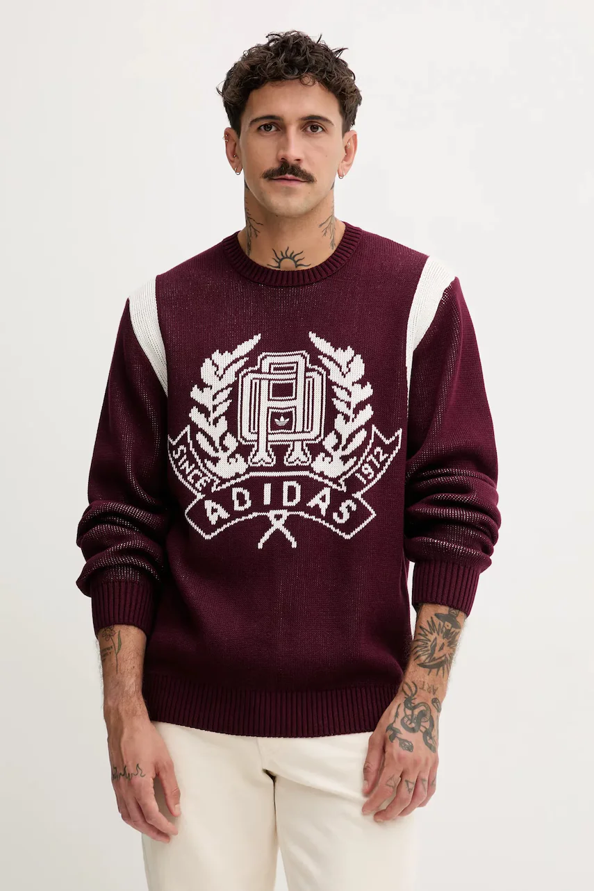 adidas Originals Памучен пуловер Varsity Regular