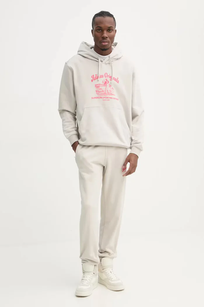 adidas Originals Памучен спортен панталон Wabash в бежово с принт JD0672