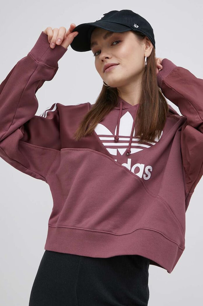 adidas Originals Памучен суичър HC7035 дамски в розово с принт