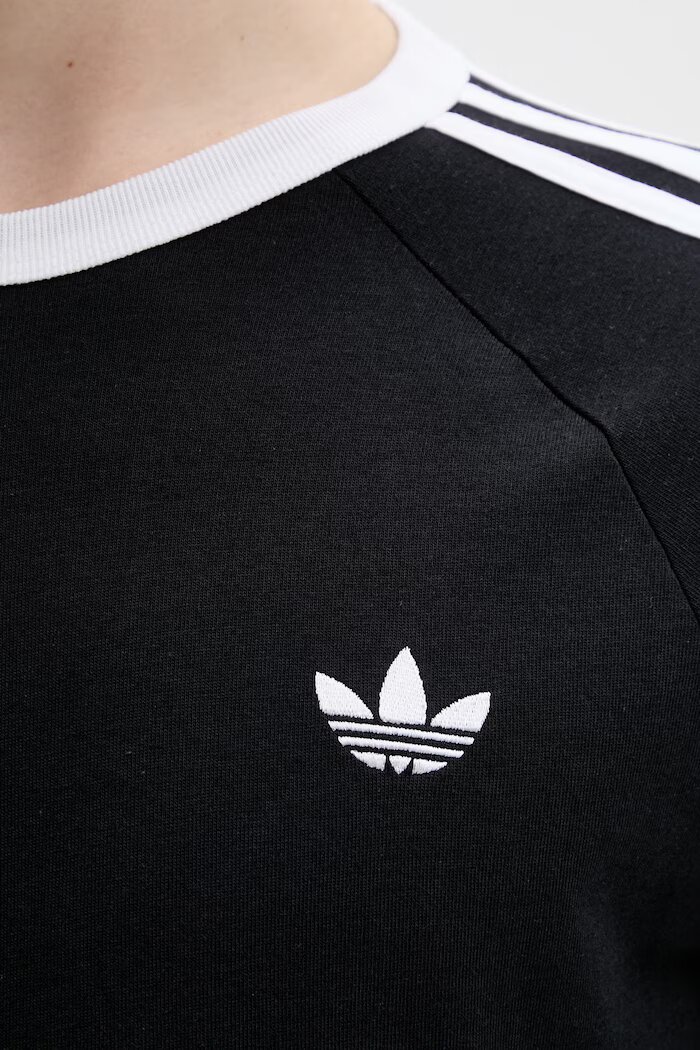 adidas Originals Памучна блуза с дълги ръкави в черно с изчистен дизайн KE3546