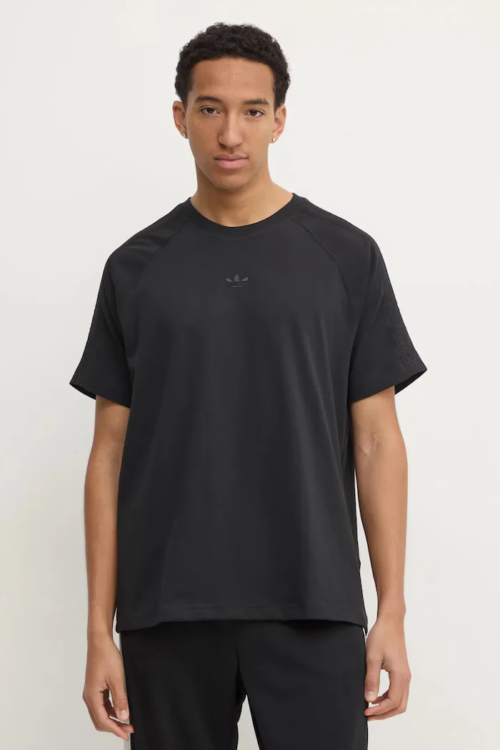 adidas Originals Памучна тениска Essential в черно с изчистен дизайн JC9570