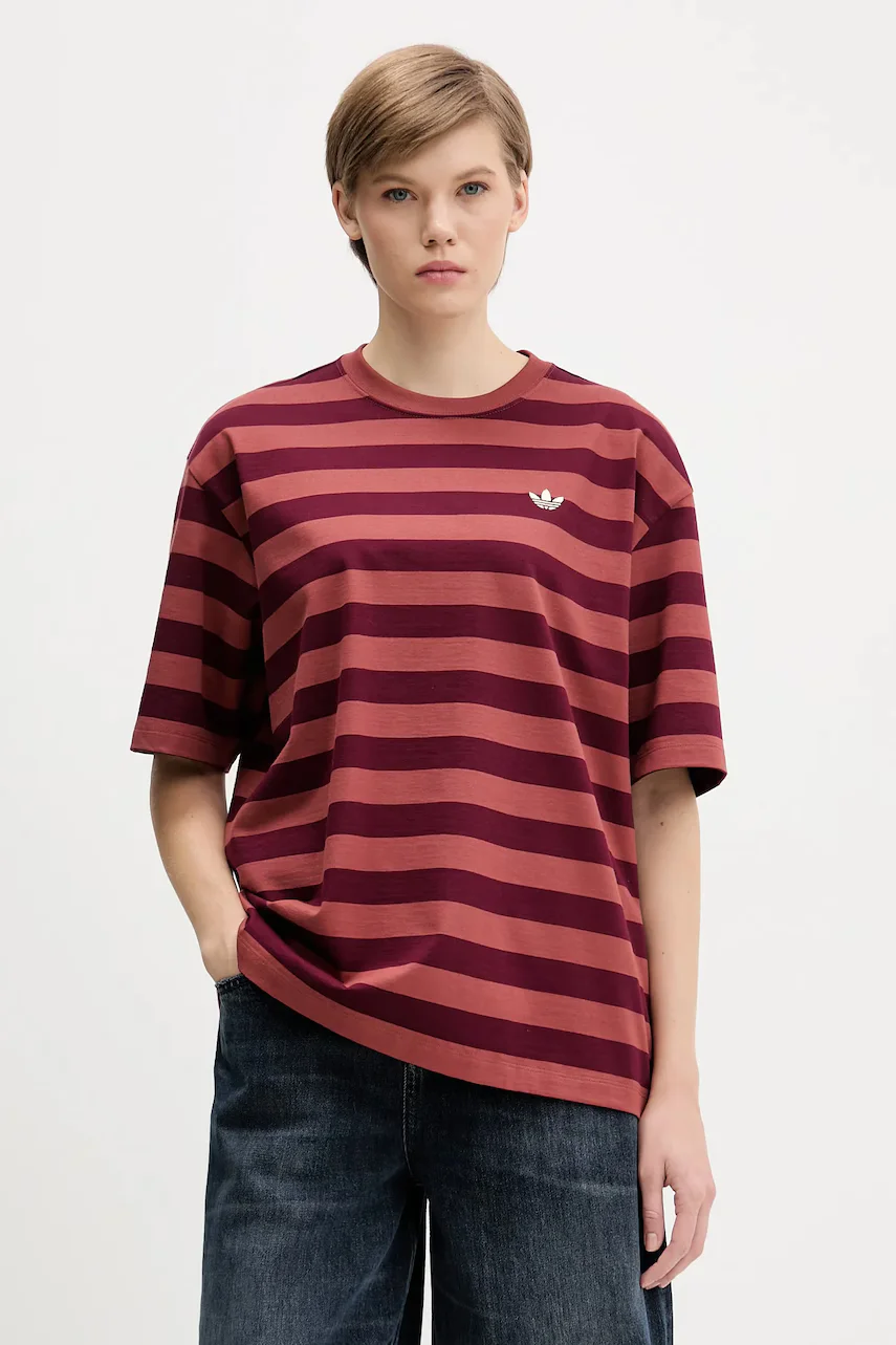 adidas Originals Памучна тениска STRIPED SS TEE