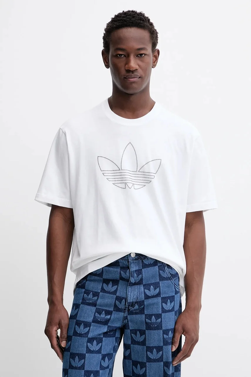 adidas Originals Памучна тениска Studded