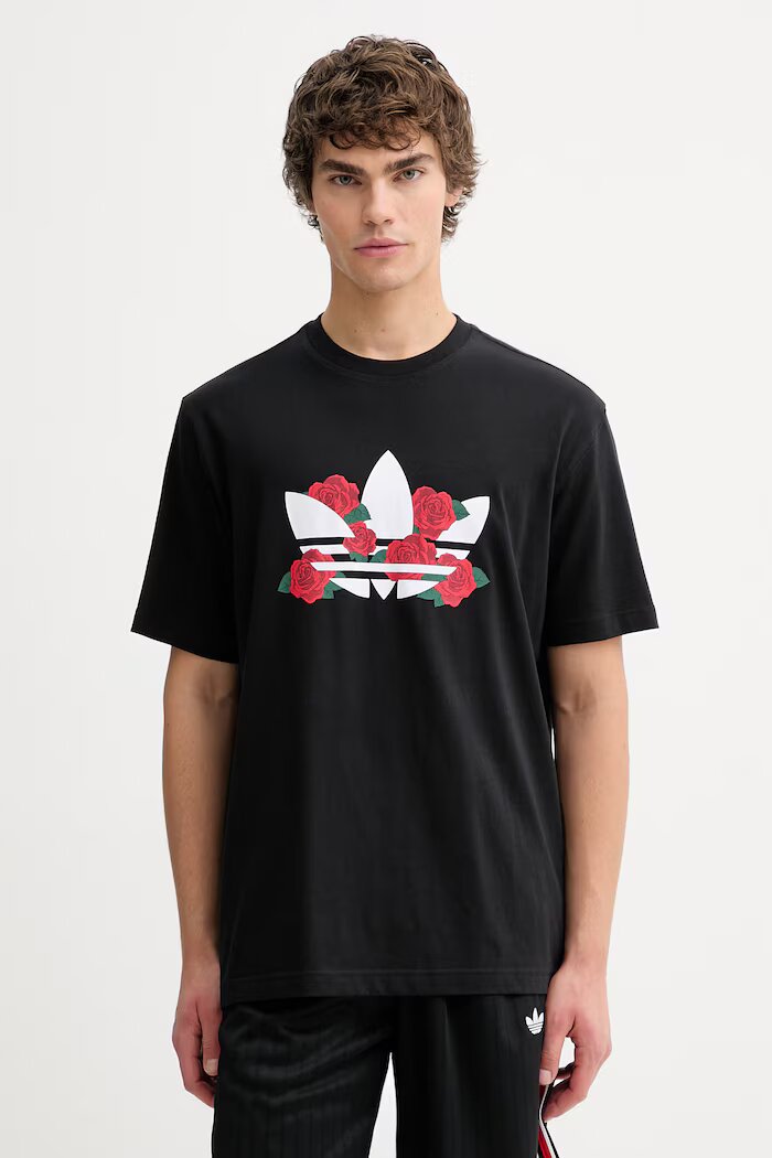 adidas Originals Памучна тениска в черно с принт KS7621