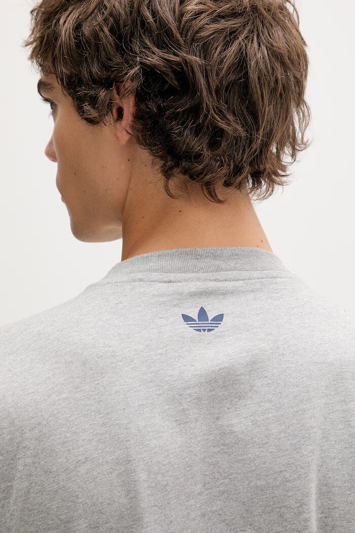 adidas Originals Памучна тениска в сиво с принт KE2251