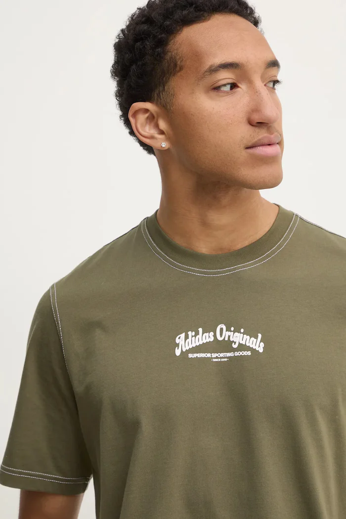 adidas Originals Памучна тениска Wabash в зелено с принт JP4476