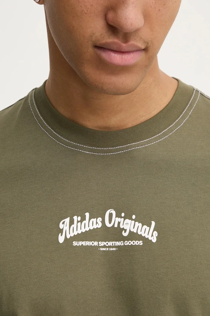 adidas Originals Памучна тениска Wabash в зелено с принт JP4476