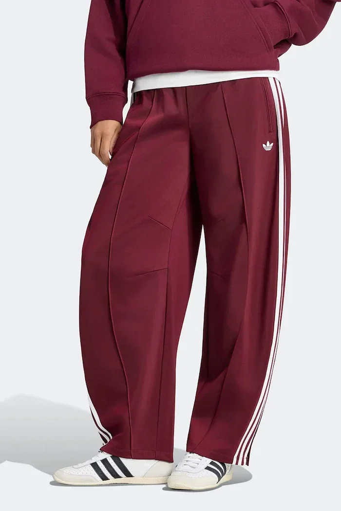 adidas Originals панталон дамски Firebird Barrel бордо с висока талия LF1060
