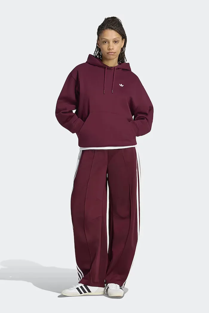 adidas Originals панталон дамски Firebird Barrel бордо с висока талия LF1060