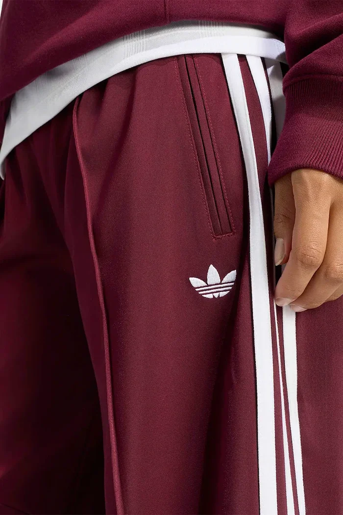adidas Originals панталон дамски Firebird Barrel бордо с висока талия LF1060