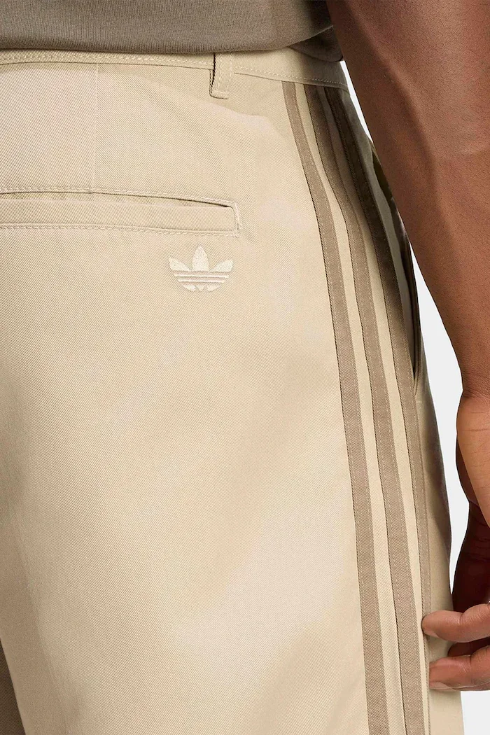 adidas Originals панталон мъжки с памук бежов със стандартна талия KE4175