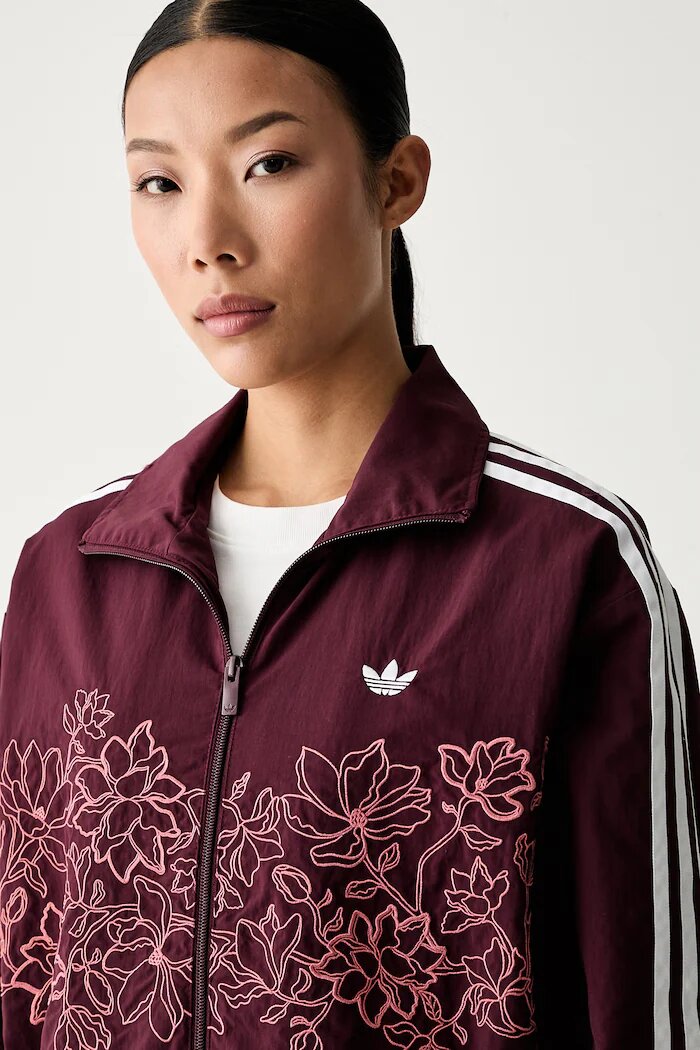 adidas Originals преходно яке дамско Floral Firebird бордо KX1875