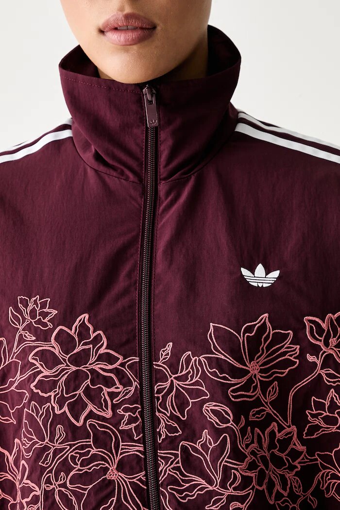 adidas Originals преходно яке дамско Floral Firebird бордо KX1875