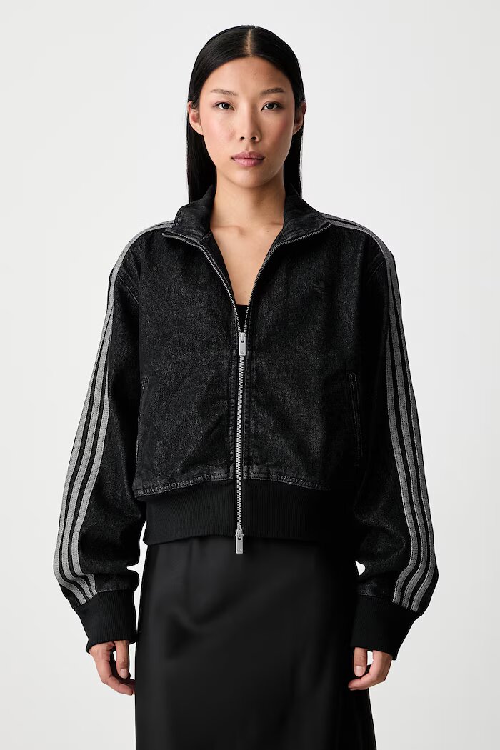 adidas Originals преходно яке дамско от деним Firebird черно IB6917