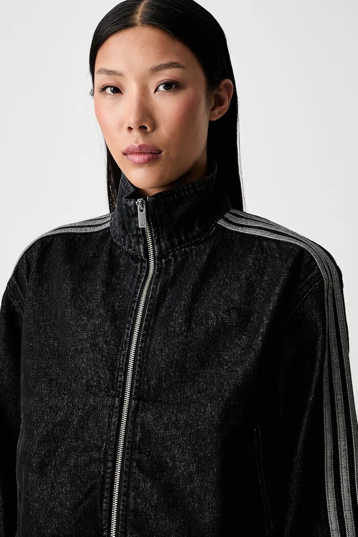 adidas Originals преходно яке дамско от деним Firebird черно IB6917
