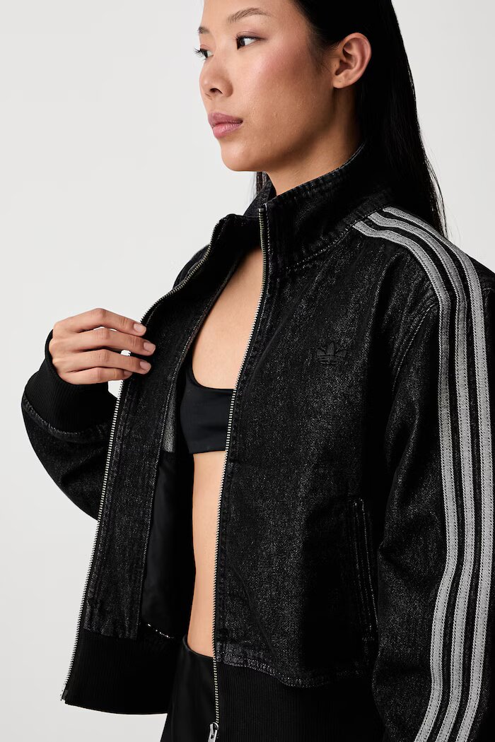adidas Originals преходно яке дамско от деним Firebird черно IB6917