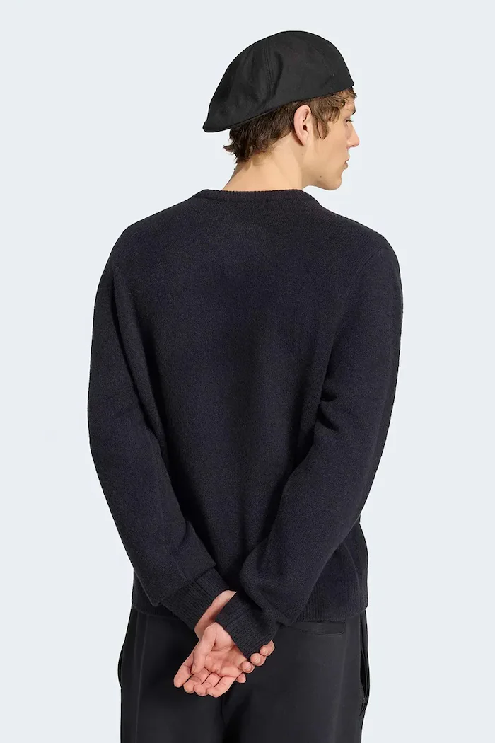 adidas Originals пуловер мъжки с добавена вълна Trefoil Essentials черен KS4891