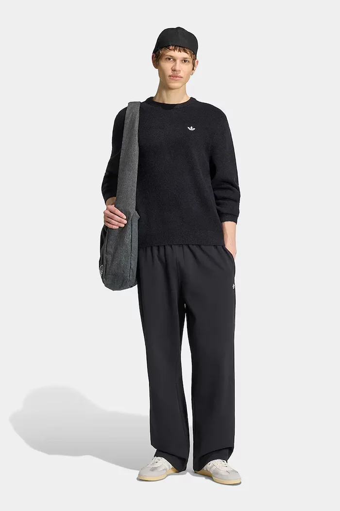 adidas Originals пуловер мъжки с добавена вълна Trefoil Essentials черен KS4891