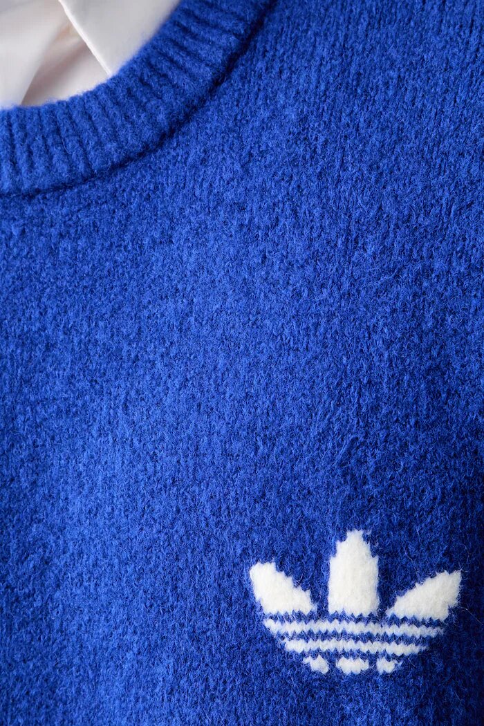 adidas Originals пуловер мъжки с вълна Trefoil Essentials син KS4890