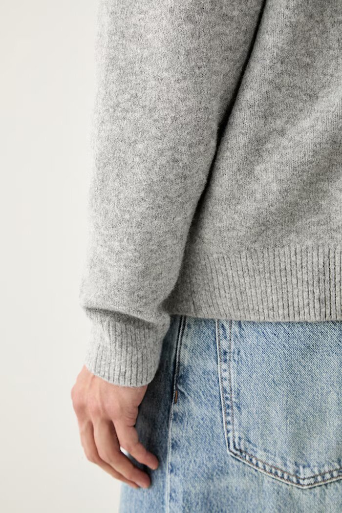 adidas Originals пуловер мъжки с вълна Trefoil Essentials сив KS4889