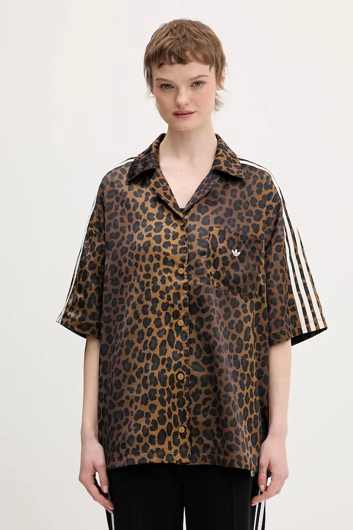adidas Originals Риза дамска в кафяво със свободна кройка с класическа яка KA2678
