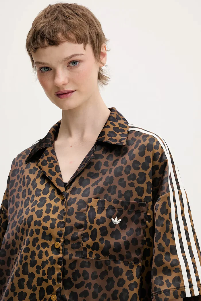 adidas Originals Риза дамска в кафяво със свободна кройка с класическа яка KA2678