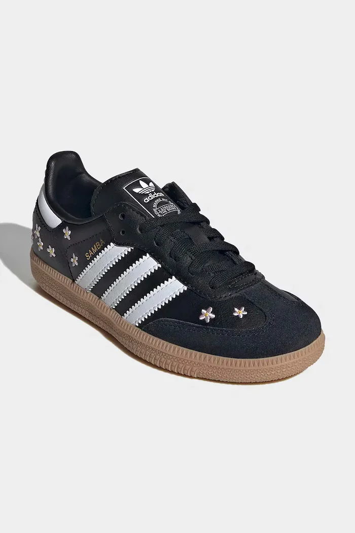adidas Originals SAMBA OG маратонки за деца от кожа черни KK3387