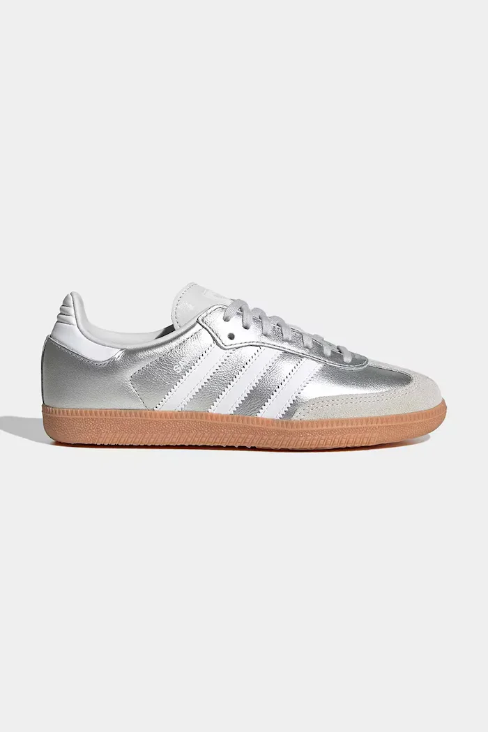 adidas Originals SAMBA OG маратонки за деца от кожа сребърни KK2327