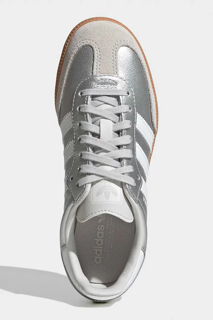 adidas Originals SAMBA OG маратонки за деца от кожа сребърни KK2327