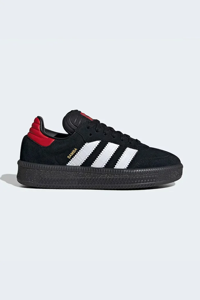 adidas Originals SAMBA XLG маратонки за деца от велур черни JP9522