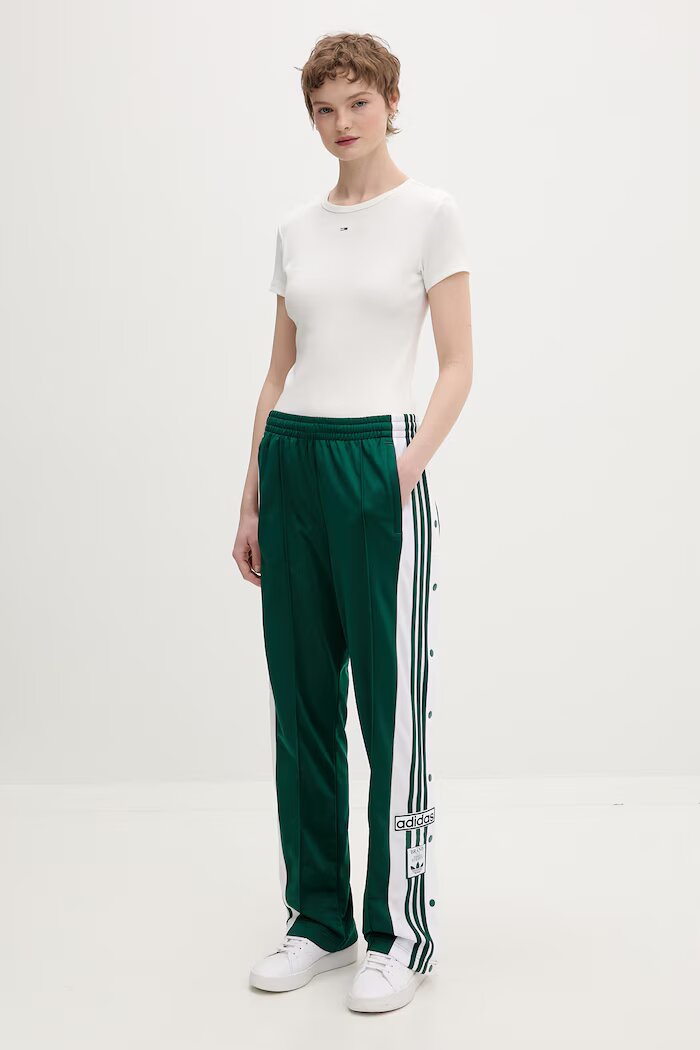 adidas Originals спортен панталон дамски Adibreak зелен с висока талия KD6327