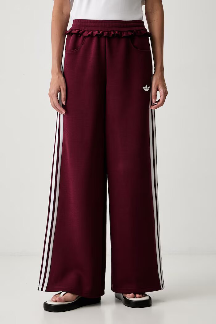 adidas Originals спортен панталон дамски Pleated Spacer бордо с висока талия LG4319