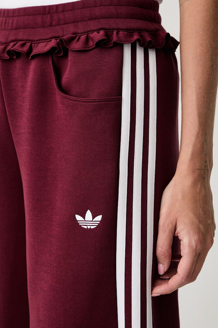 adidas Originals спортен панталон дамски Pleated Spacer бордо с висока талия LG4319