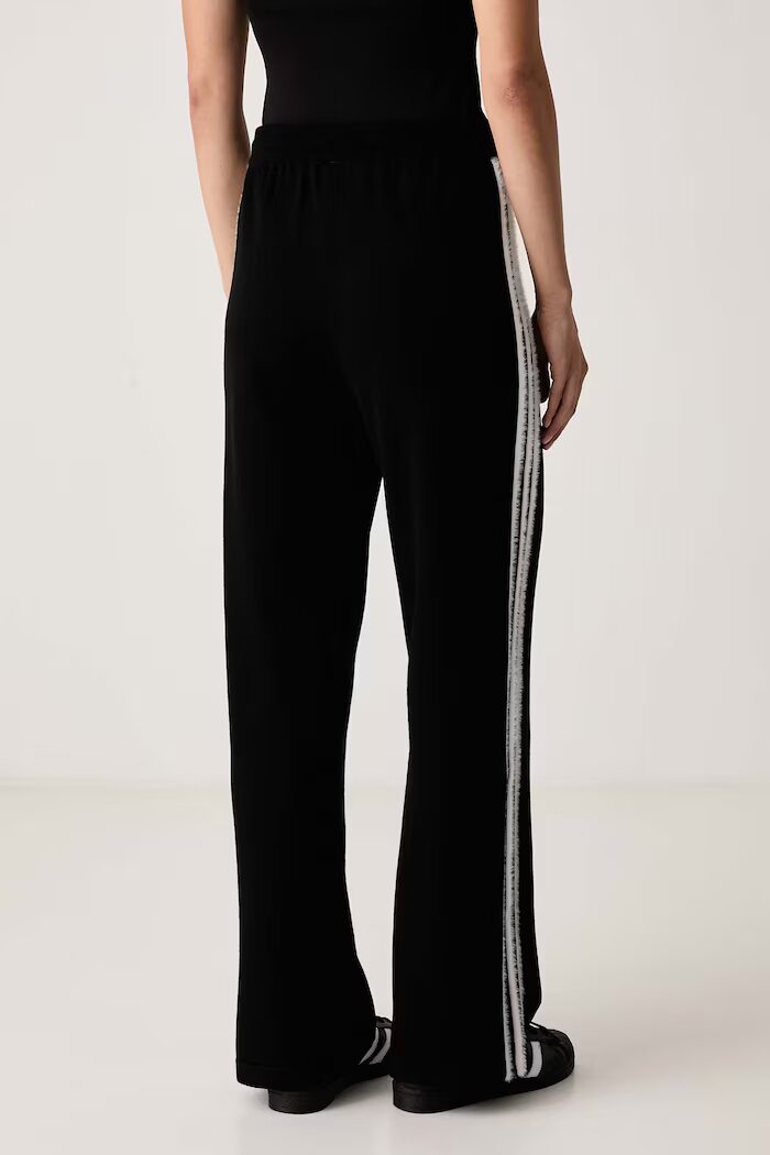 adidas Originals спортен панталон дамски с вискоза Knit Firebird черен с висока талия KS9363