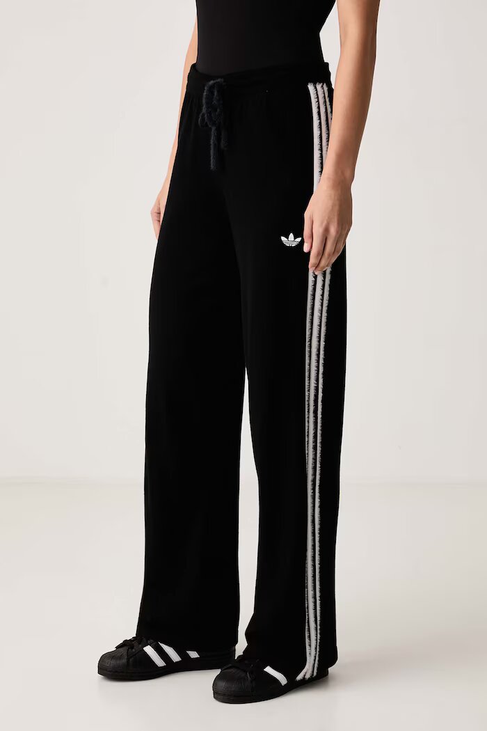 adidas Originals спортен панталон дамски с вискоза Knit Firebird черен с висока талия KS9363