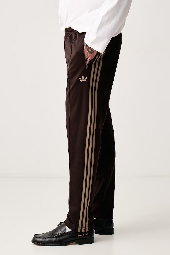 adidas Originals спортен панталон мъжки с памук Beckenbauer кафяв със стандартна талия KT5048