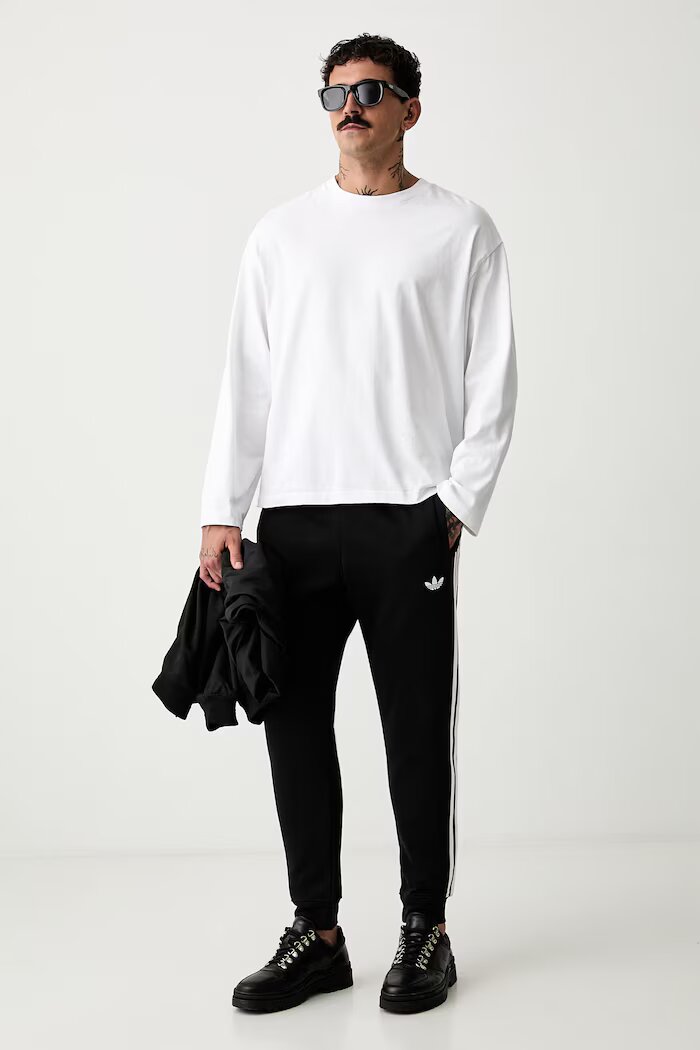 adidas Originals спортен панталон мъжки с памук черен със стандартна талия KE3562