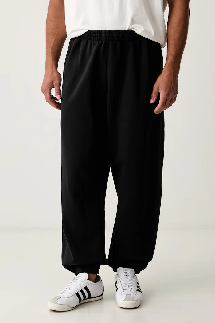 adidas Originals спортен панталон мъжки с памук Trefoil Essentials черен със стандартна талия KQ8561