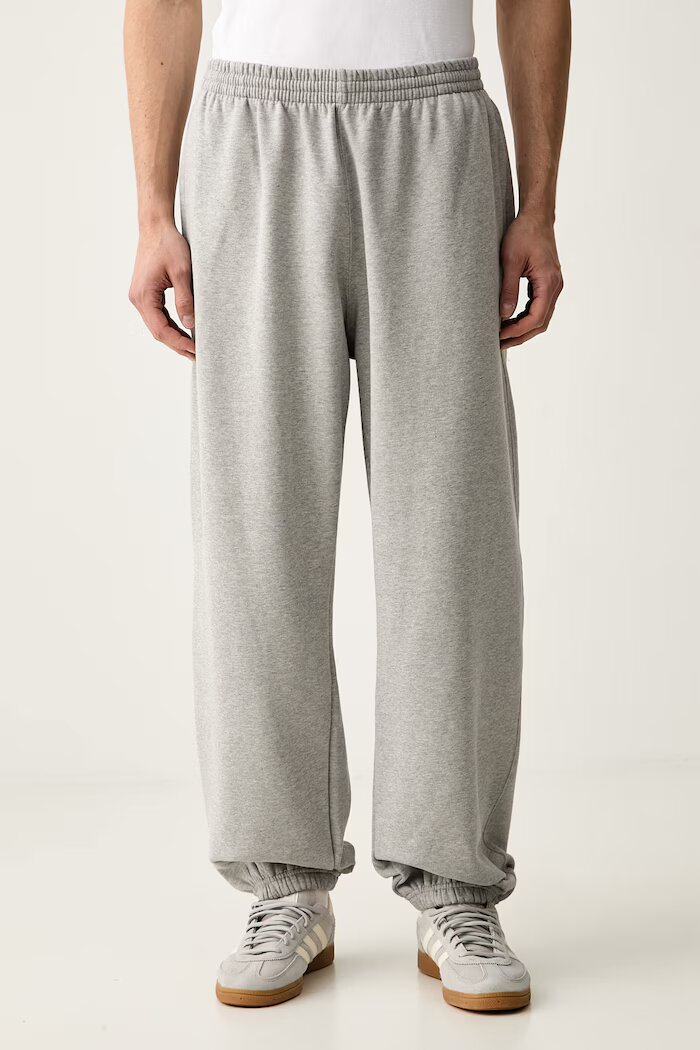 adidas Originals спортен панталон мъжки с памук Trefoil Essentials сив със стандартна талия KS9823